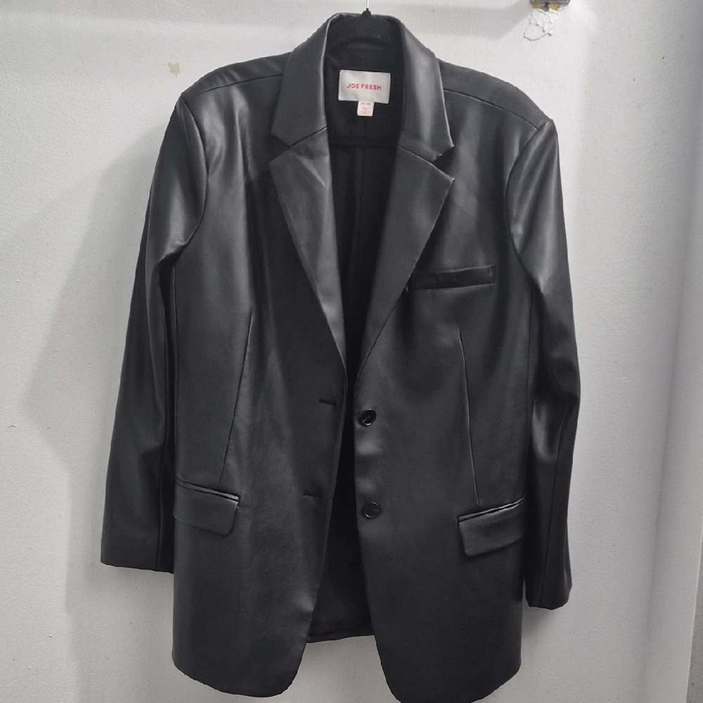 Joe Fresh Black Faux Leather Jacket